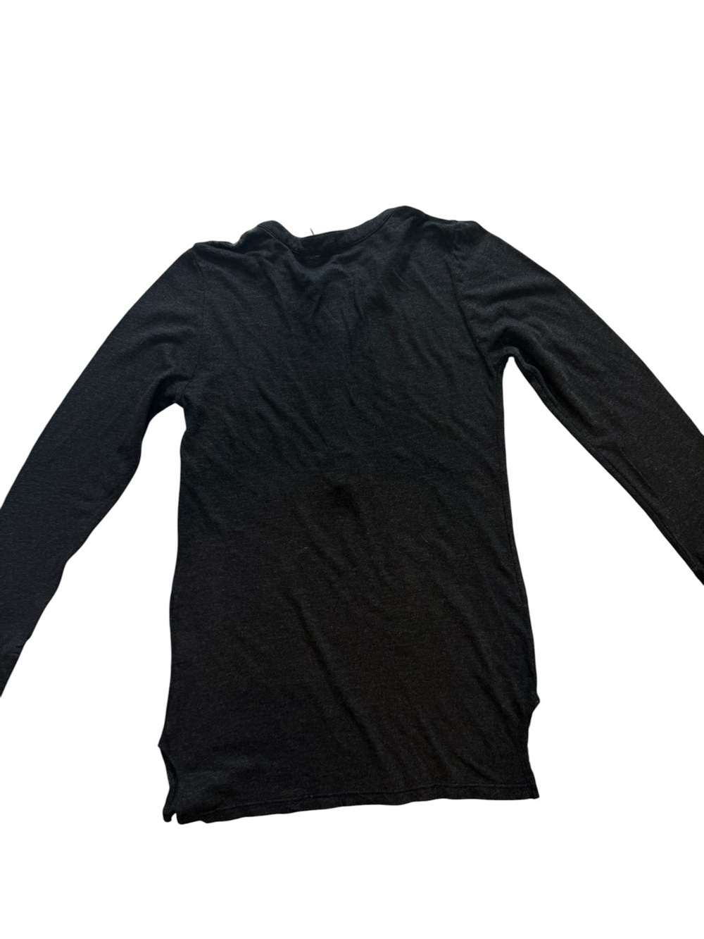 Monrow Black Long-Sleeve Henley Tee - Picture 5 of 9